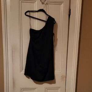 Roz & Ali Elegant One Shoulder Little Black Dress